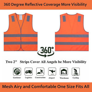 Gilet de sécurité réfléchissant haute visibilité ANSI classe 2 noir vêtements de travail néon haute visibilité pour hommes équipement de Construction confortable et durable - Product Image 6