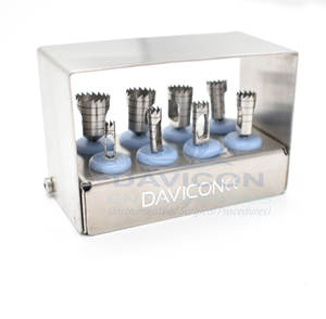 Juego de 8 Trepanadores Dentales de Acero Inoxidable de Alta Calidad con Bloque para Fresas, Implantes Dentales, Kit de Trepanadores de DAVICON ENTERPRISES - Product Image 2