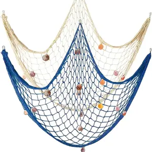 Decoración de Red de Pesca con Diseño Costero de Conchas Marinas de Resina para Colgar en Forma de Cuerda - Product Image 5