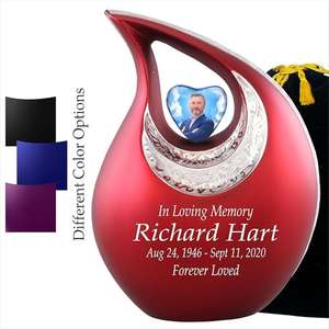 Urnes funéraires en métal larme de forme personnalisée de style unique et de conception différente, lavage blanc doré de l'exportateur indien - Product Image 3