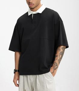 Baggy polos hommes à manches courtes Golf Polo t-shirts hommes goutte épaule surdimensionné Polo garçons - Product Image 5