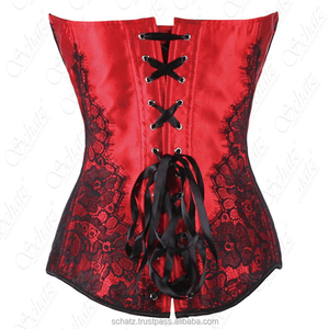 Corset en Satin pour femmes boucle en acier caoutchouc os surbuste Corset Vintage Frenum dentelle tresse Corselet hauts Sexy Lingerie grande taille - Product Image 1