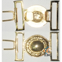 Boucle de ceinture personnalisée en alliage moulé sous pression, laiton et acier, plaqué or, avec logo personnalisé, double ardillon, style européen formel, modèle Crown Rare