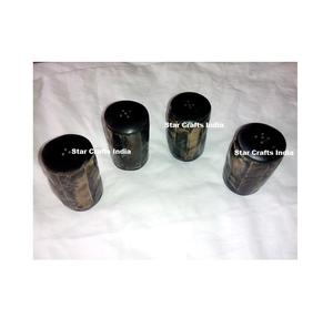 Juego de Salero y Pimentero de Cuerno Real, Accesorios de Cocina, Frascos de Especias de Cuerno con Soporte para el Hogar, Hecho en India - Product Image 1
