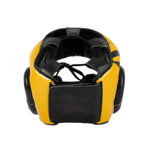 Offre Spéciale Engrenages de boxe de haute qualité Logo personnalisé Protège-tête en cuir bleu avec design élégant Équipement de combat respirant - Product Image 2