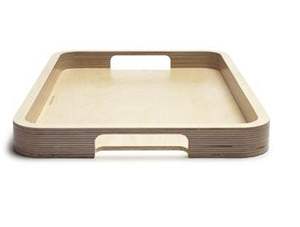 ATTACTIVENESS Design Plateau de service rectangulaire en bois Finition naturelle Taille standard pour la maison et le mariage Plateau de service alimentaire - Product Image 3