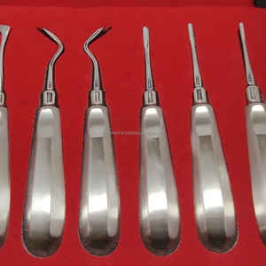 Kit de instrumentos de cirugía Dental Oral Manual de 7 Uds., herramientas de ortodoncia de acero inoxidable, elevadores, bolsa de cuero, clase reutilizable CCC OEM - Product Image 4