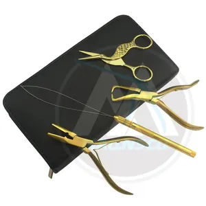 Kit de herramientas para rebordear extensiones de cabello Micro Link Bead Closer and Remover Alicates y juego de tijeras de corte