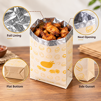 Sacs en papier pour barbecue doublés de papier aluminium imprimés sur mesure, sacs d'emballage jetables pour livraison de repas à emporter pour brochettes de barbecue