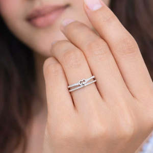 Anillo Romántico Zarkan Crown Heart de Plata de Ley con Baño de Rodio, Incrustaciones de Circonita y Perla, Joyería Fina para Uso Diario - Product Image 4