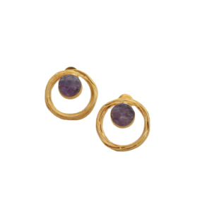 Aretes de Aro de Latón al por Mayor, Joyería de Piedras Preciosas Auténticas Naturales, Diseño Boho Chic Chapado en Oro de Alto Pulido, Listos para Venta B2B Premium - Product Image 4