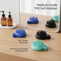 Brosse de lavage capillaire hygiénique en TPE pour un nettoyage en profondeur, masseur de tête imperméable anti-pelliculaire pour marque privée
