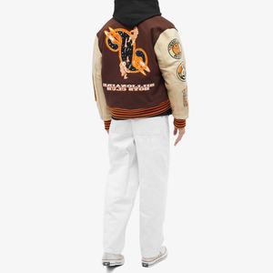 Chaqueta Bomber de béisbol Letterman, Mangas de cuero genuino, chaquetas de cuerpo de lana, opción de colores del equipo, chaqueta Letterman - Product Image 3