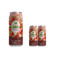 Cóctel Espumoso de Vodka con Fresa y Ruibarbo, 7.5% ABV, 500ml, en Lata/Botella, Listo para Beber, con Sabor a Frutas Premium, HACCP