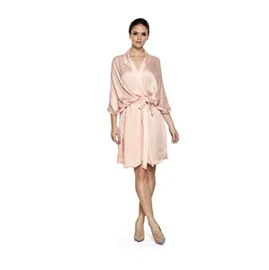 Standard Quality Wrap Dress Women V Neck Long Sleeve Resort wear Dresses Available at Garment Factory In India