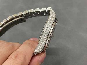 Montre mécanique de luxe 2024 de 41 mm avec cadran en moissanite, chronographe automatique, grand cadran, élégante, en acier inoxydable ou en cuir - Product Image 6