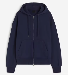 Sudaderas con capucha de doble cremallera mental para hombre, Sudadera con capucha en blanco con hombros caídos de algodón, jersey de gran tamaño, ropa de calle, Sudadera con capucha de peso pesado - Product Image 3