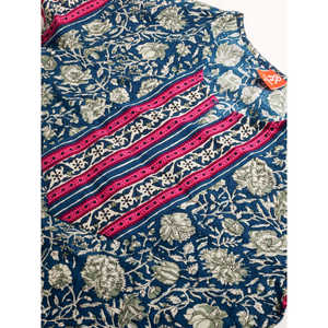 Chemise de nuit longue Evolve pour femme 100 % coton tissé à manches courtes, super douce, décontractée et imprimée - Product Image 2