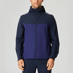Ensemble de survêtement unisexe en nylon avec capuche, veste zippée et pantalon de jogging athlétique deux pièces coupe-vent, collection hiver 2025 – Vente en gros - Product Image 1