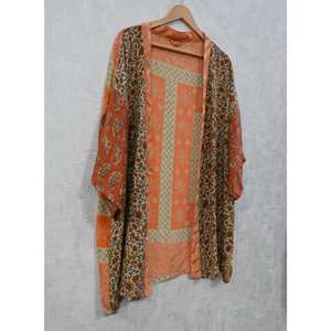 ชุดคลุมกิโมโนผ้าไหมผสมผสานลายพิมพ์สไตล์อินเดีย  สำหรับผู้หญิงไซส์พลัส  ระบายอากาศได้ดี  ความยาวระดับเข่า  งานแฮนด์เมด  เหมาะสำหรับใส่ในช่วงฤดูใบไม้ร่วง  ชุดนอน - Product Image 3