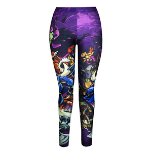 Leggings de yoga estilo callejero para mujer con logotipo personalizado, pantalones de entrenamiento sexis de longitud corta y estampado de sublimación en la cintura - Product Image 1