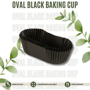 Fabriqué en Italie, personnalisable, double paroi, recyclable, noir, ovale, ondulé, résistant à la graisse, papier jetable, moule à muffins, qualité alimentaire - Product Image 2