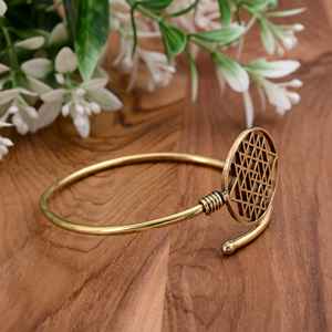 Brazalete Ajustable Chapado en Latón para Pulsera, Brazalete de Mandala Étnico Geométrico, Brazalete de Moda Floral - Product Image 3