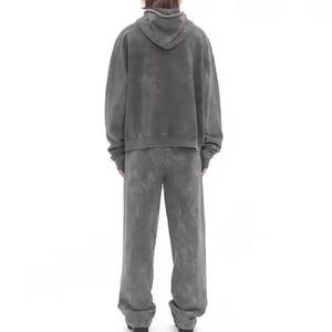 ชุดวอร์มผู้ชายพิมพ์โลโก้ตามสั่ง คุณภาพสูง ผ้าคอตตอน 100% ล้างสีแบบ Acid Wash แขนยาว ระบายอากาศได้ดี เหมาะสำหรับฤดูหนาว ปรับแต่งได้ - Product Image 2