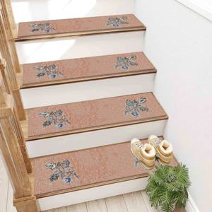 Tapis ethnique, tapis imprimé avec un motif floral beige moderne - Product Image 5