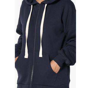 Ventes en gros de sweats à capuche longs à manches longues pour femmes, taille plus, longueur genoux, avec grande poche, pull à capuche longueur genoux - Product Image 3