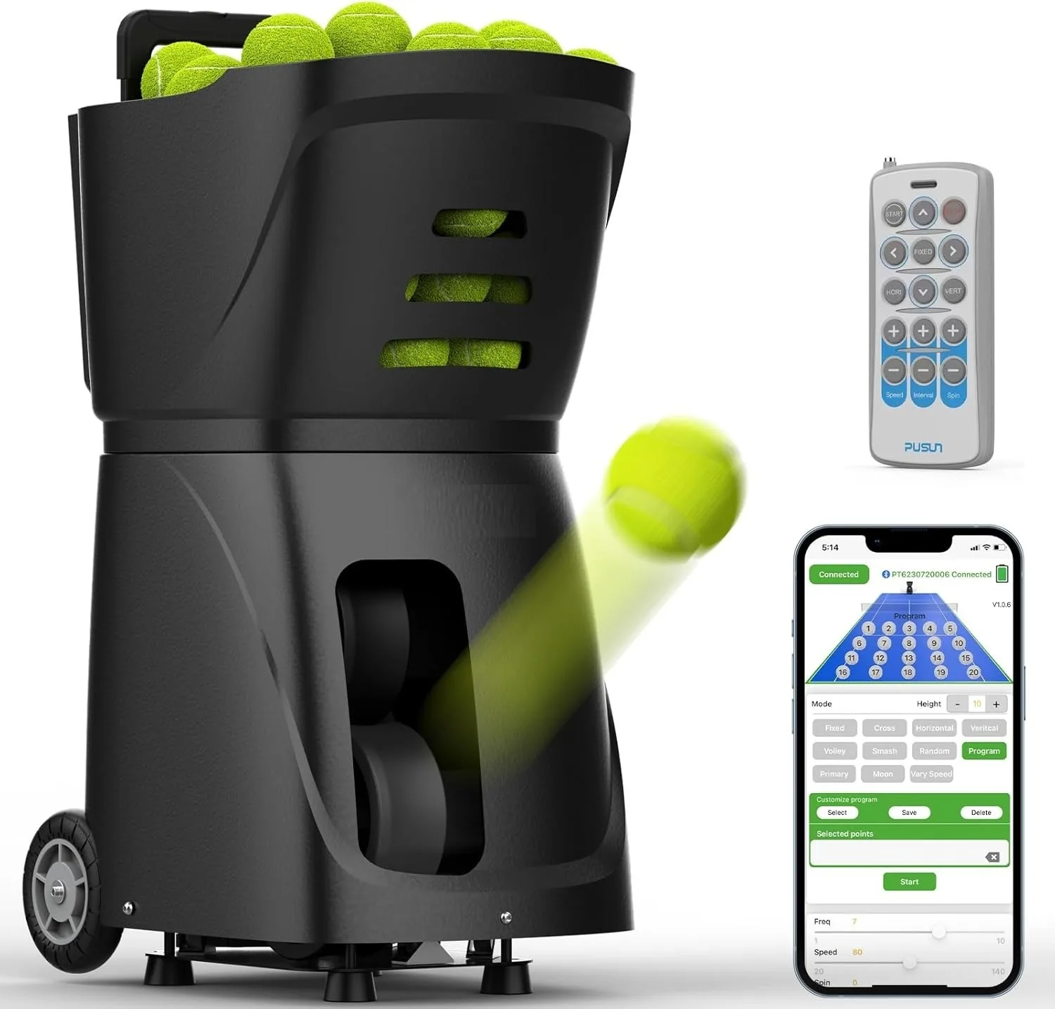 Hot Sale Professional Tennis Ball Machine Outdoor APP Control Tennis Ball Shooting Training Equipment available in bulk for sale