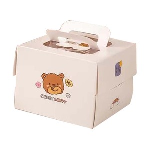 ชุดนํา moretoes 10 x 10 x 8 นิ้วกล่องเค้กสี่เหลี่ยมสีขาวขนาดเล็กพร้อมหน้าต่างและที่จับ - Product Image 6