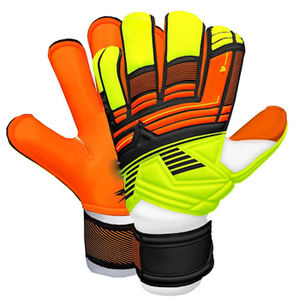 Gants de gardien de but unisexes en cuir avec fermeture auto-agrippante antidérapante, paume plate et protection des doigts - Product Image 3