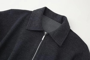 Ensemble pantalon décontracté pour femme, taille haute, fermeture éclair latérale, haut à manches longues ample avec col rabattu, poches, pantalon uni doux, automne - Product Image 2