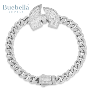 Hip Hop Jewelry 8mm 18K Gold Plated 925 Sterling Silver VVS Moissanite Diamond Iced Out Cuban Link Bracelet for <b>Men</b> - Product Image 4