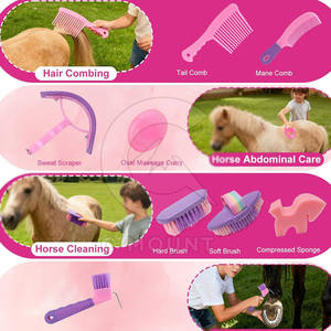 Kit de herramientas de aseo de caballos con logotipo personalizado al por mayor, juego de varias piezas para el cuidado de los equinos, mango de bambú ecológico para caballos - Product Image 3