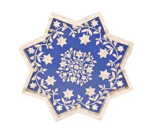 Atractiva bandeja de servicio en forma de estrella, bandeja de resina con incrustaciones de hueso y fregona para el hogar, Hotel, restaurantes, comedor y sala de estar, bandeja decorativa - Product Image 1