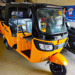 Nuevo Triciclo de Gasolina TVS King Deluxe 2024 de 3 Ruedas, Carrocería Cerrada, 3 Pasajeros, 50-70 km/h, Color Amarillo Dorado, Modelo 2024 - Product Image 1