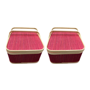 Produit de vente chaud rehaussez votre expérience de cadeau avec un panier-cadeau en bambou rustique et élégant - Product Image 1