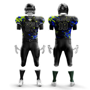 Personnalisé W4G 100% Polyester Respirant Football Américain Maillots Shorts Ensemble Séchage Rapide Transfert De Chaleur Imprimé Plus La Taille - Product Image 4