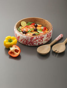 Cuenco tallado de raíces de madera impreso a mano para servir frutas y ensaladas, cuenco de madera natural decorativo rústico para cocina, Mesa - Product Image 2