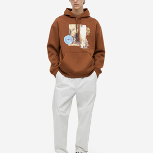 OEM personalizado sudaderas con capucha de invierno de los hombres de alta calidad de peso pesado liso de lana Logo serigrafiado de algodón de gran tamaño de la tela de suministro tipo ODM - Product Image 2