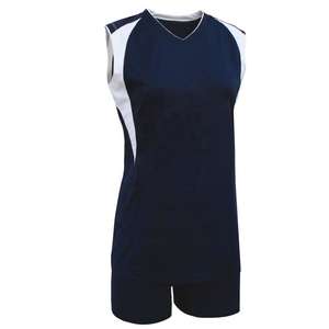 Uniforme d'équipe de volley-ball unisexe personnalisé |   Ensemble de vêtements de sport respirant, ajusté, sans manches, col en V, pour clubs et écoles - Product Image 2