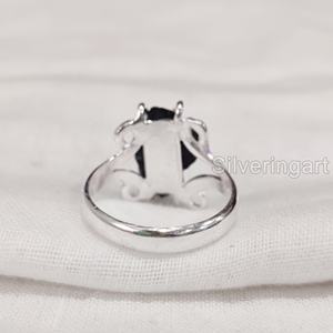 Bijoux en pierre brute Bague pour femme Tourmaline noire naturelle Pierre précieuse Octobre Pierre de naissance Hippie Bague en fil Bague en argent sterling 925 - Product Image 5