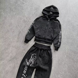 Qualité supérieure Meilleure vente hommes hiver décontracté écologique survêtements couleur unie 100% coton respirant confortable - Product Image 1