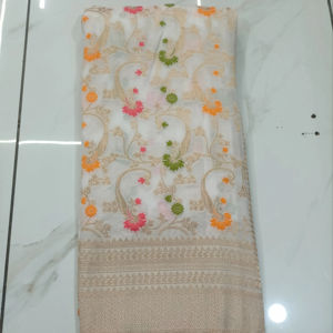 Designer Ruffle <b>Saree</b> in Organza Georgette with Readymade Blouse Traditional Indian Pakistani Clothing <b>for</b> Parties Diwali Events - Product Image 1