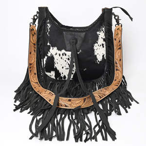 Nouveau Sac à Main Femme Tendance Bohème Western en Cuir Véritable avec Fourrure, Couleur Personnalisable, Pompon, pour Usage Quotidien Décontracté Automne - Product Image 4