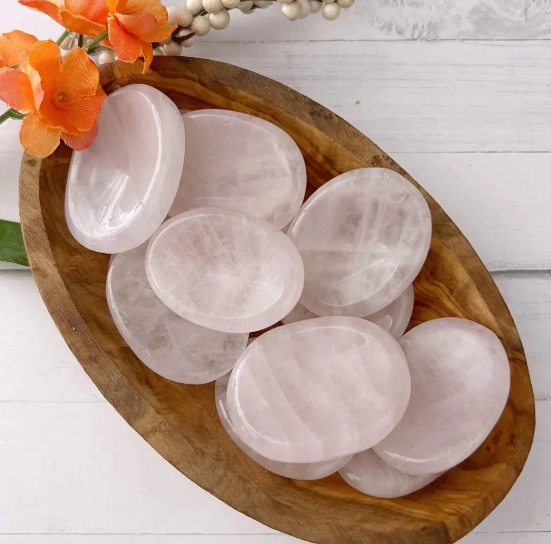 Latest 2022 Most Powerful Healing Crystal Rose Quartz Worry Stone for Emotional Healing Chakra and Meditation