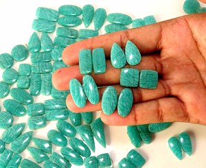 Haute Qualité Naturel Amazonite Quartz Cabochon Paire De Bijoux En Vrac Pierres Précieuses Prix De Gros De L'Inde Fournisseur - Product Image 6