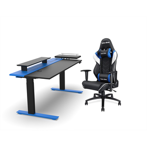 <b>Adjustable</b> Height Z-Shape Gaming <b>Desk</b> with Melamine Surface MDF Frame 160kg Load Capacity - Product Image 1